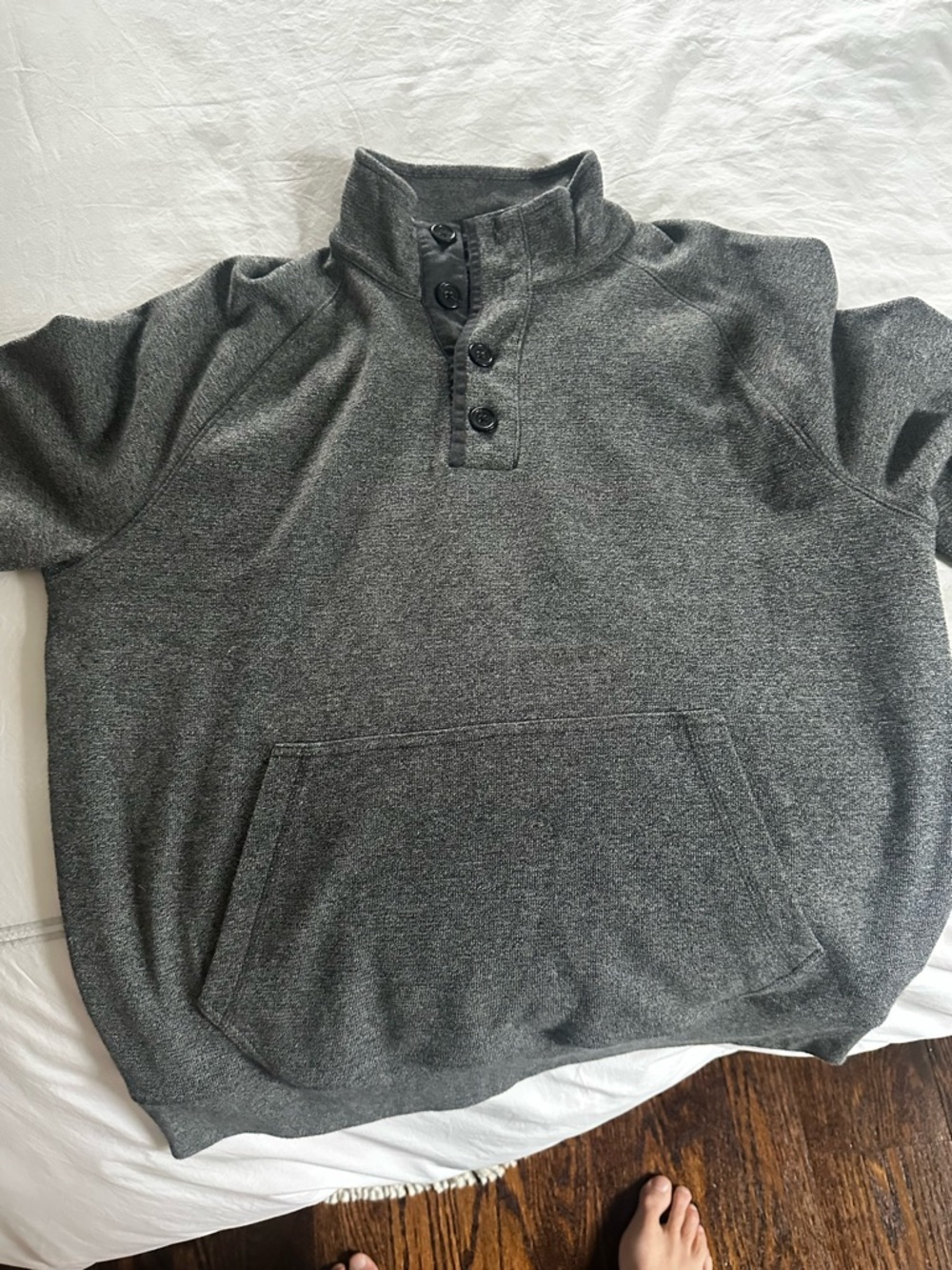 Banana Republic Charcoal Gray Pullover Hoodie